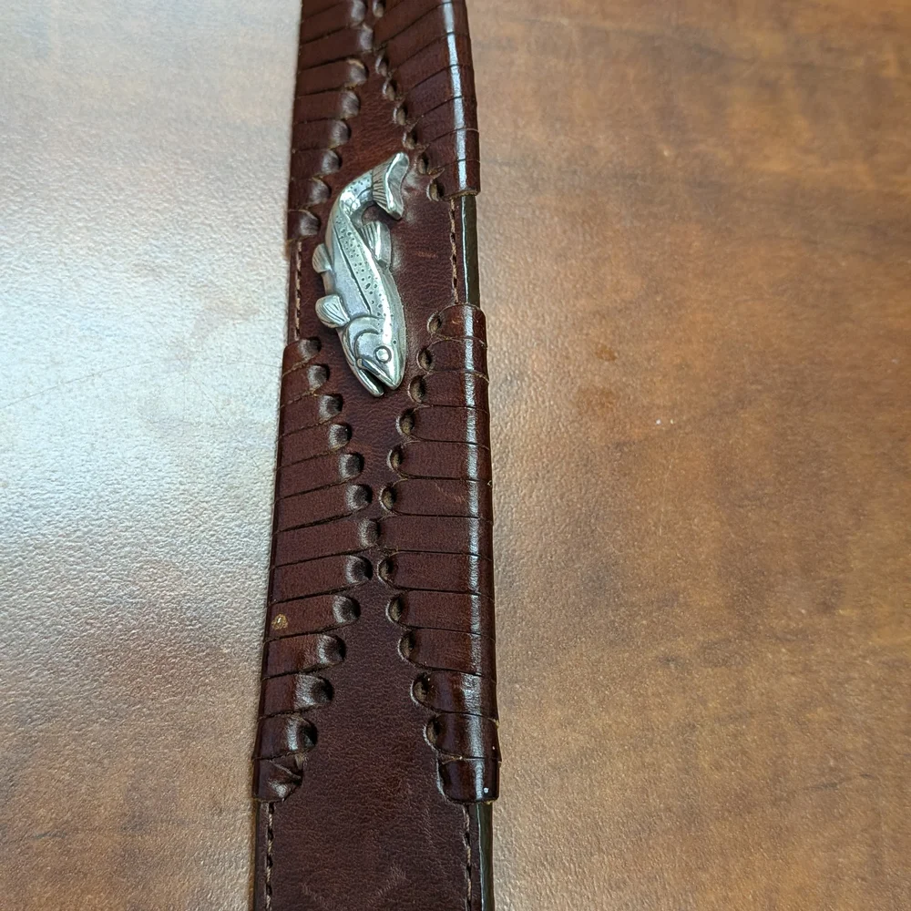 Brighton Dark Brown‎ Leather Belt with Silver Buckle
